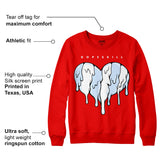 Cherry 11s DopeSkill Varsity Red Sweatshirt Slime Drip Heart Graphic