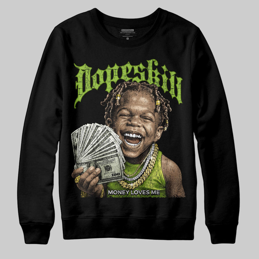 Green 'Money Loves Me' DopeSkill Graphic Sweatshirt