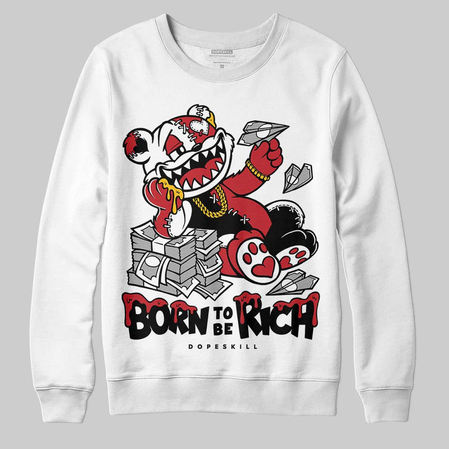 Fire Red “Black Tongue” 5s DopeSkill Sweatshirt Born To Be Rich Graphic