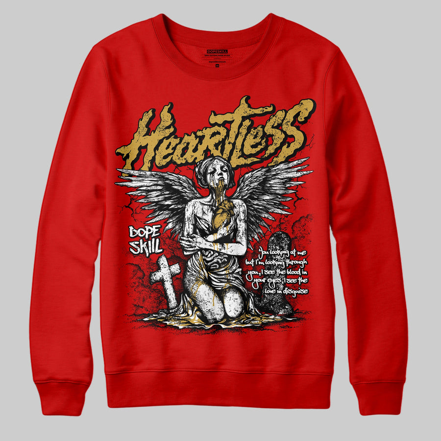 Red Collection DopeSkill Red Sweatshirt Heartless Graphic
