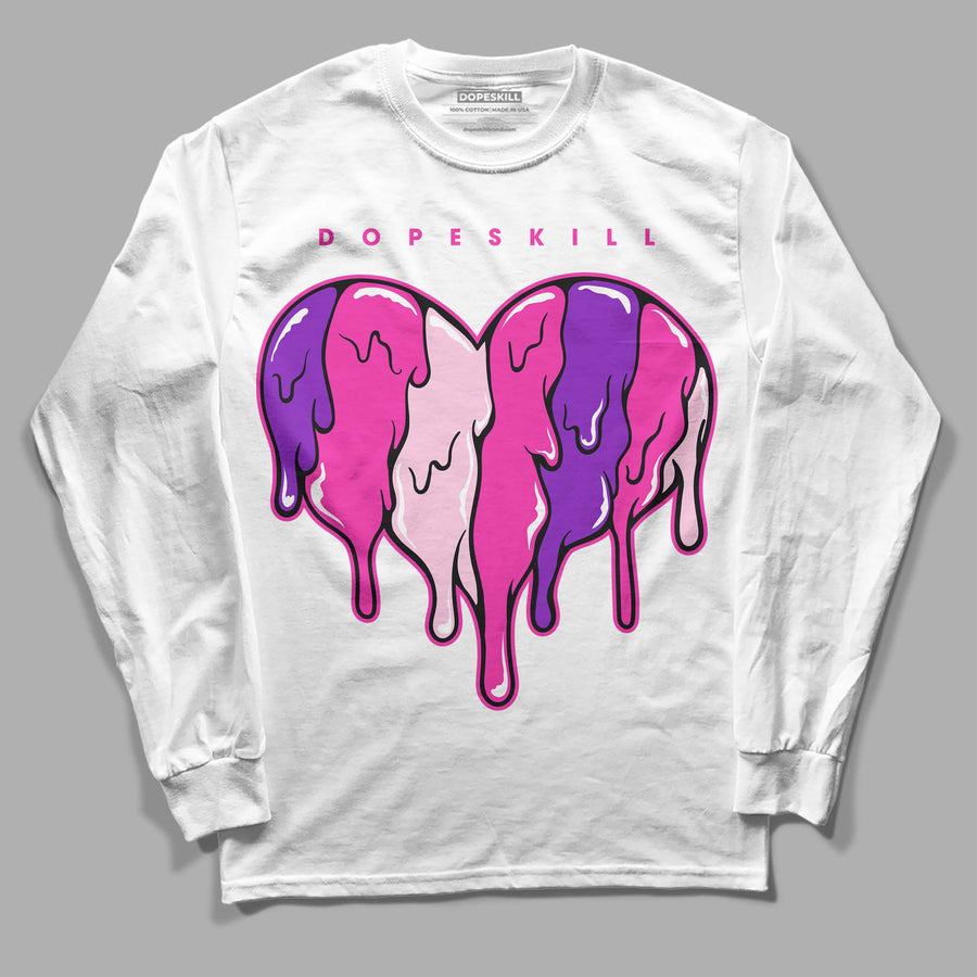 Pink Collection DopeSkill Long Sleeve T-Shirt Slime Drip Heart Graphic