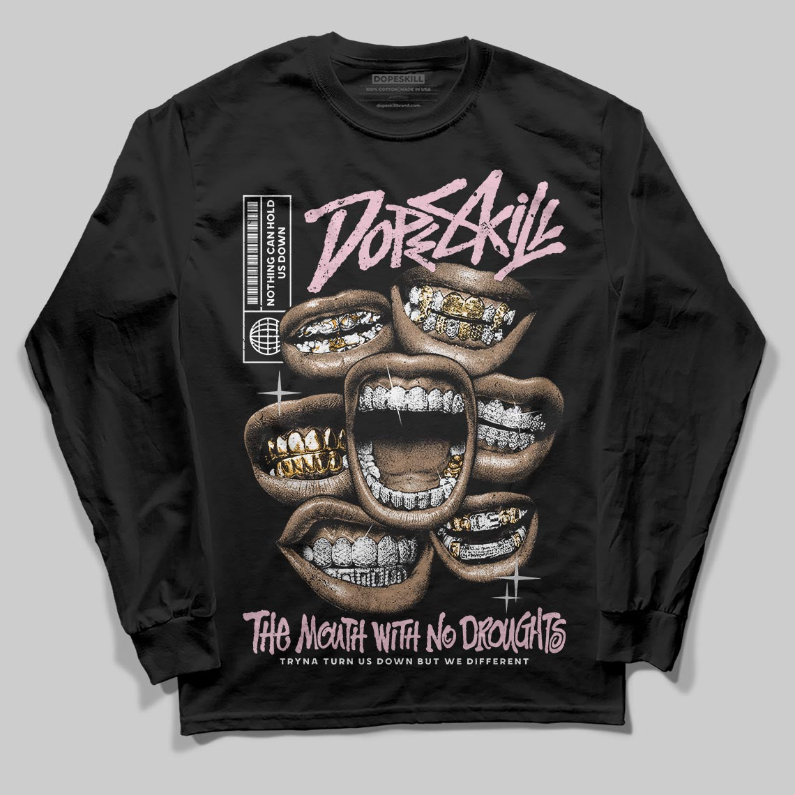 35th Anniversary 5s DopeSkill Long Sleeve T-Shirt The Mouth With No Droughts Graphic