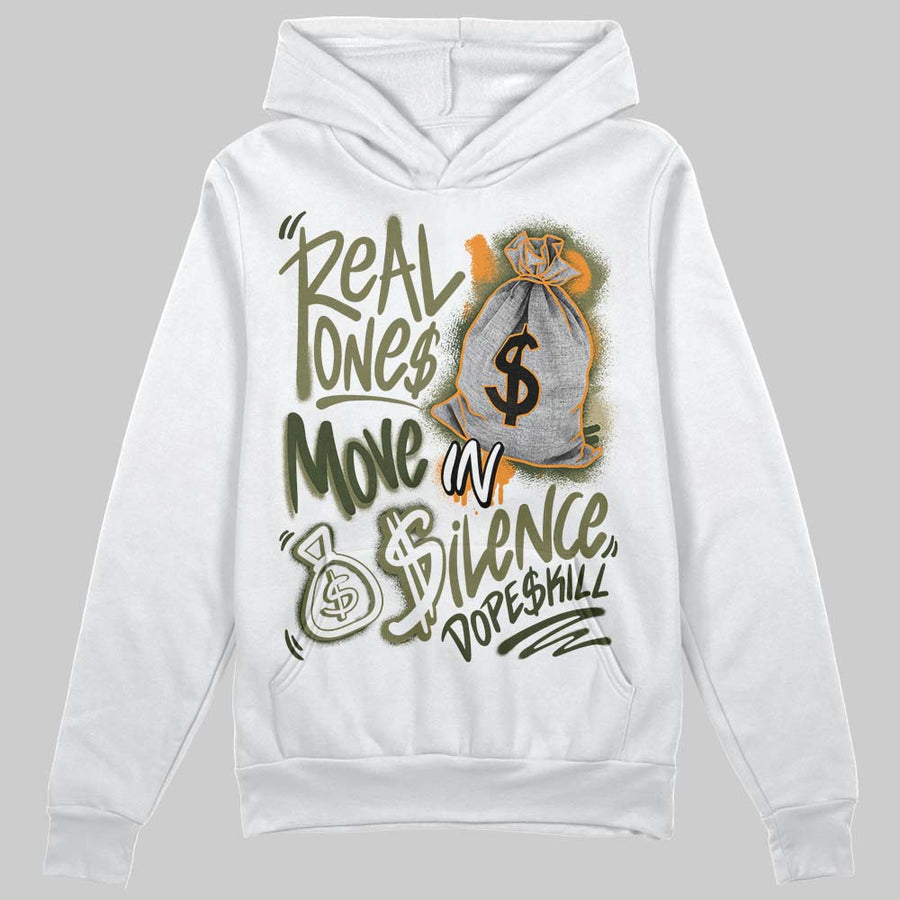 Olive Collection DopeSkill Hoodie Sweatshirt Real Ones Move In Silence Graphic