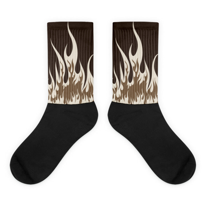 FIRE Sublimated Socks Match AJ 1 Low OG “Reverse Mocha”