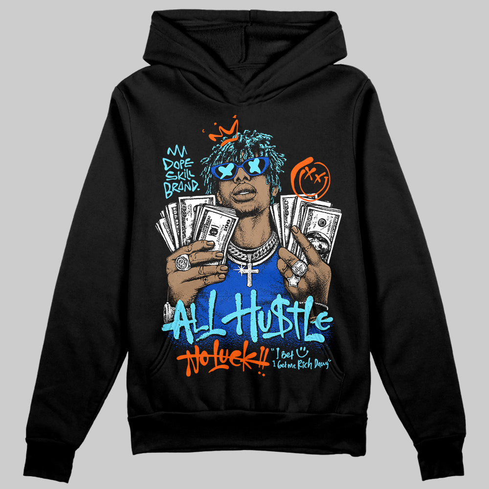 Royal Blue 'All Hustle No Luck' DopeSkill Graphic Hoodie