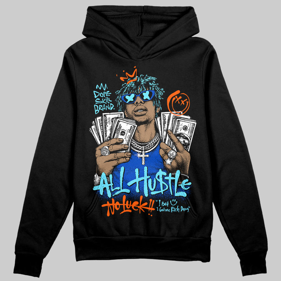 Royal Blue 'All Hustle No Luck' DopeSkill Graphic Hoodie