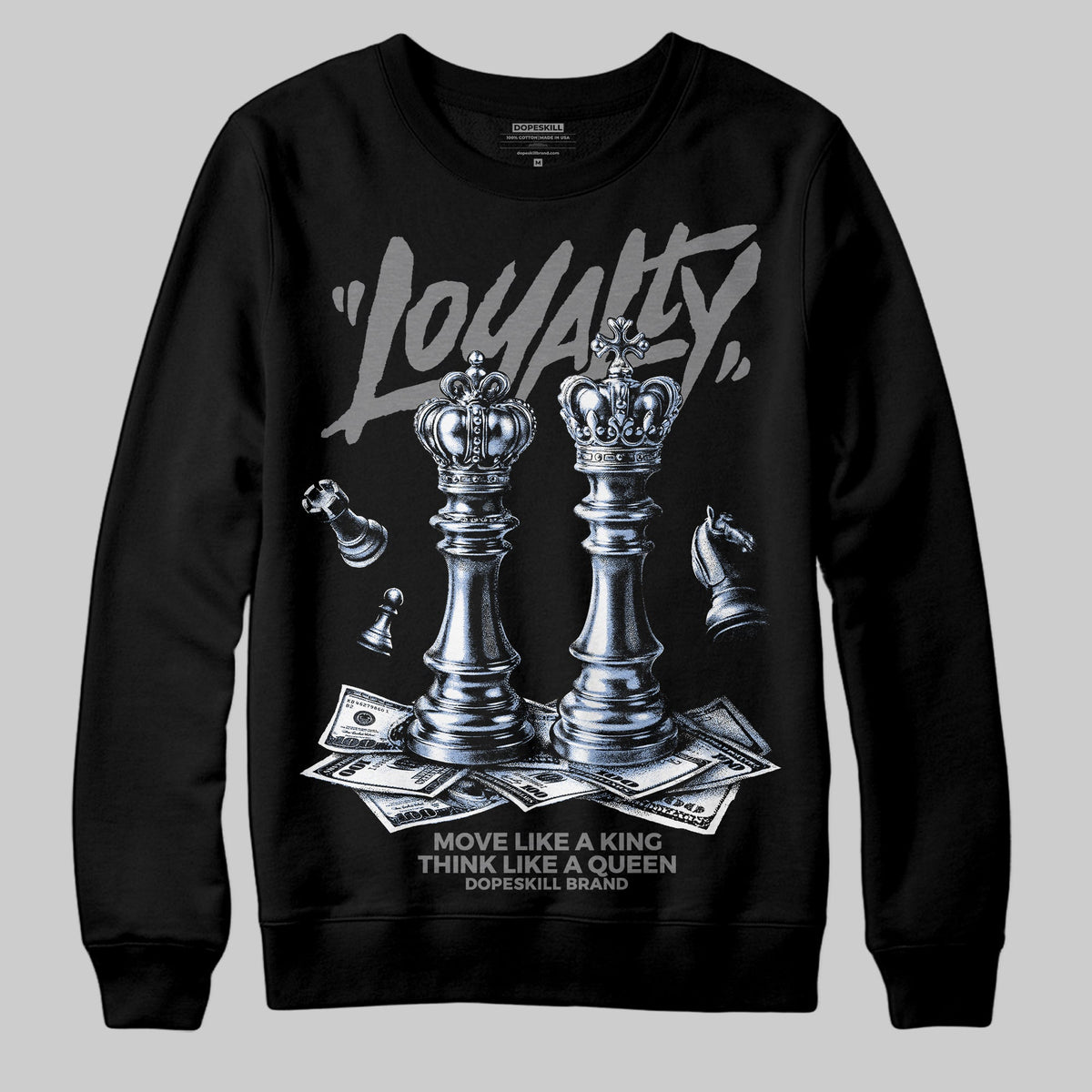 Grey 'Loyalty' DopeSkill Graphic Sweatshirt