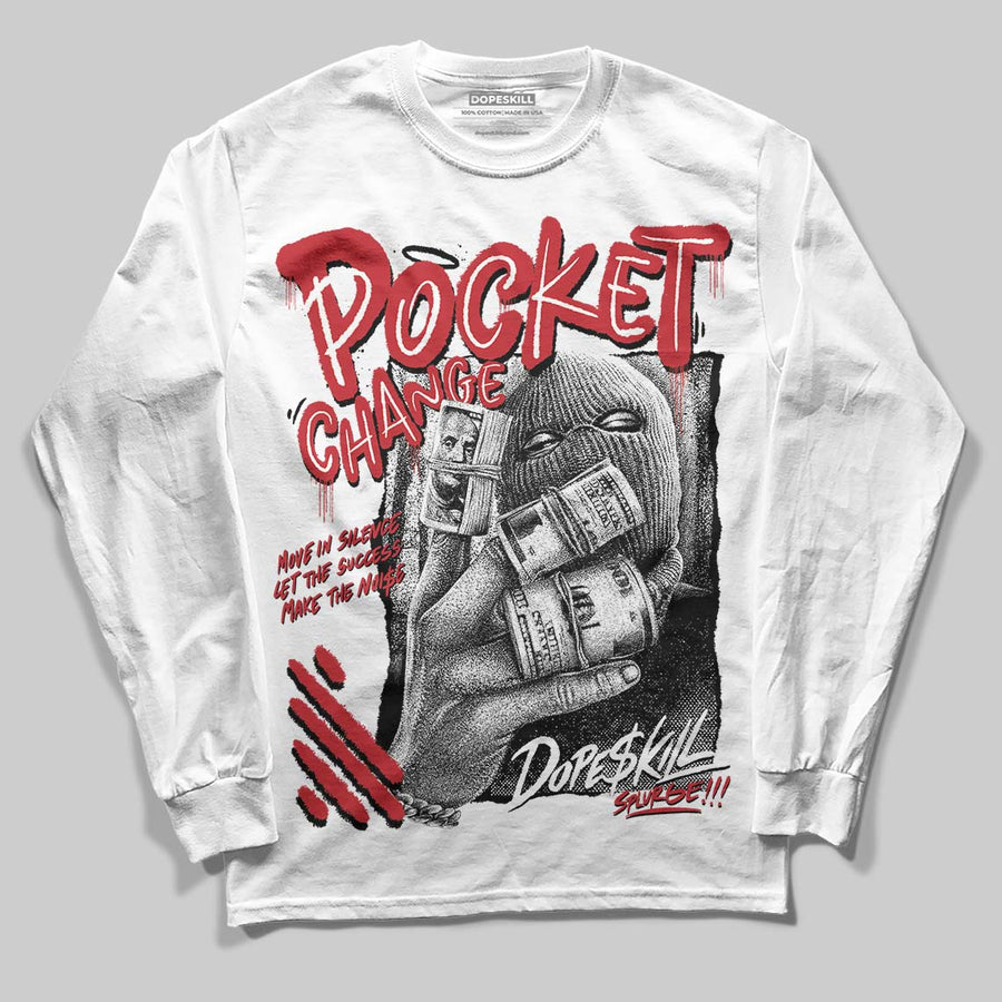 Fire Red “Black Tongue” 5s DopeSkill Long Sleeve T-Shirt Pocket Change Graphic