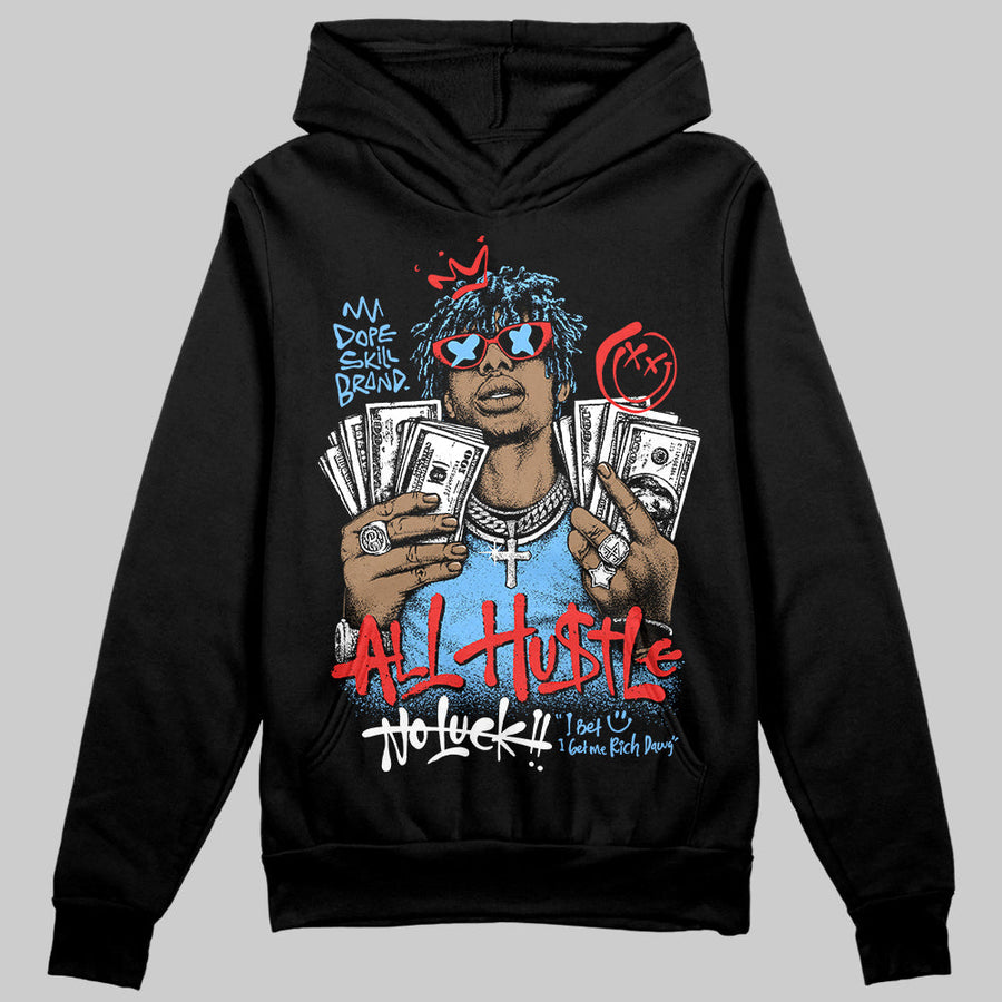 University Blue 'All Hustle No Luck' DopeSkill Graphic Hoodie