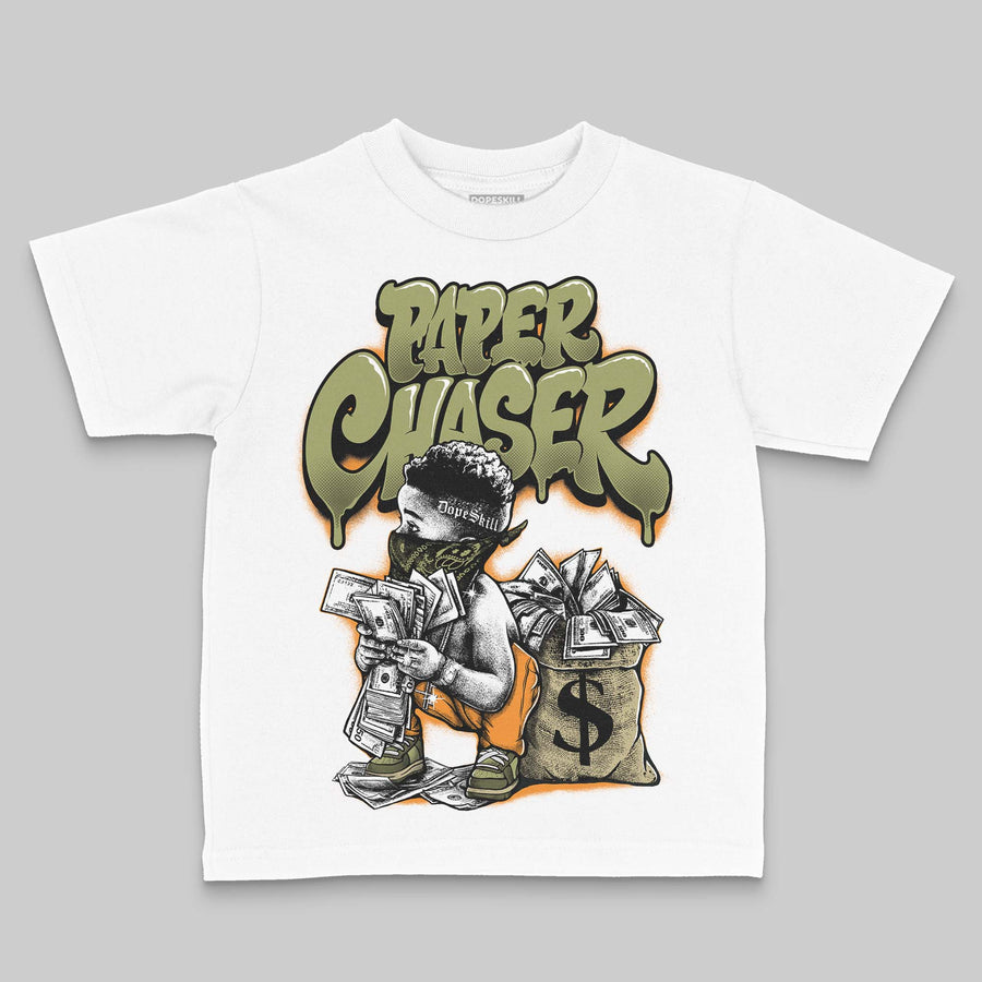 Olive 'Paper Chaser Boy' DopeSkill Graphic Toddler Kids T-shirt