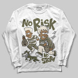 Medium Olive 3s DopeSkill Long Sleeve T-Shirt No Risk No Story Graphic