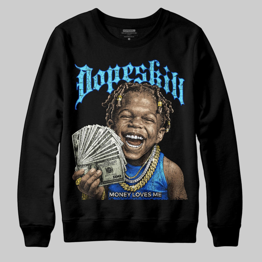 Royal Blue 'Money Loves Me' DopeSkill Graphic Sweatshirt