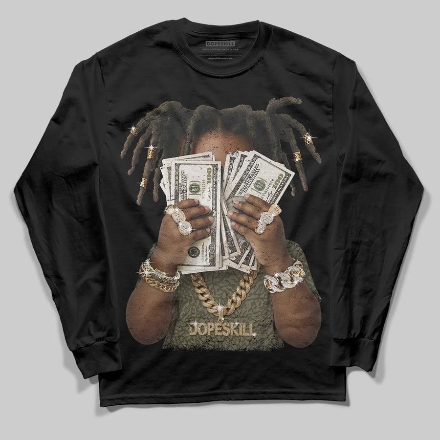 Medium Olive 3s DopeSkill Long Sleeve T-Shirt Rich Youth Graphic