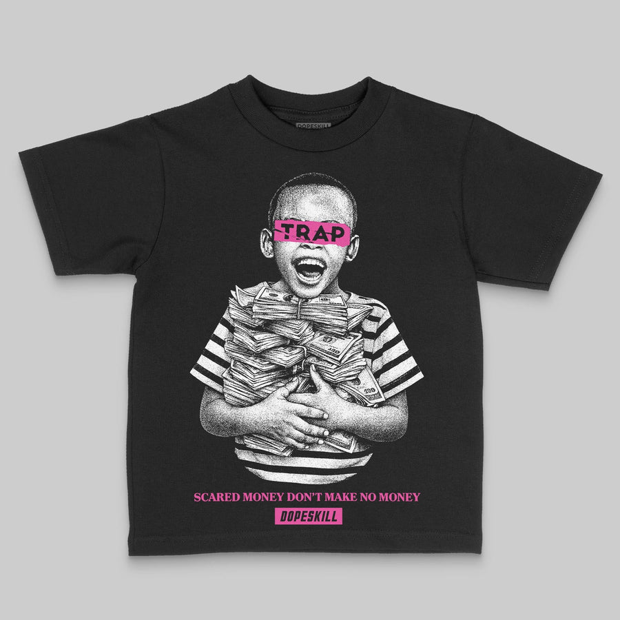 Pink 'Scared Money Don't Make No Money' DopeSkill Graphic Toddler Kids T-shirt