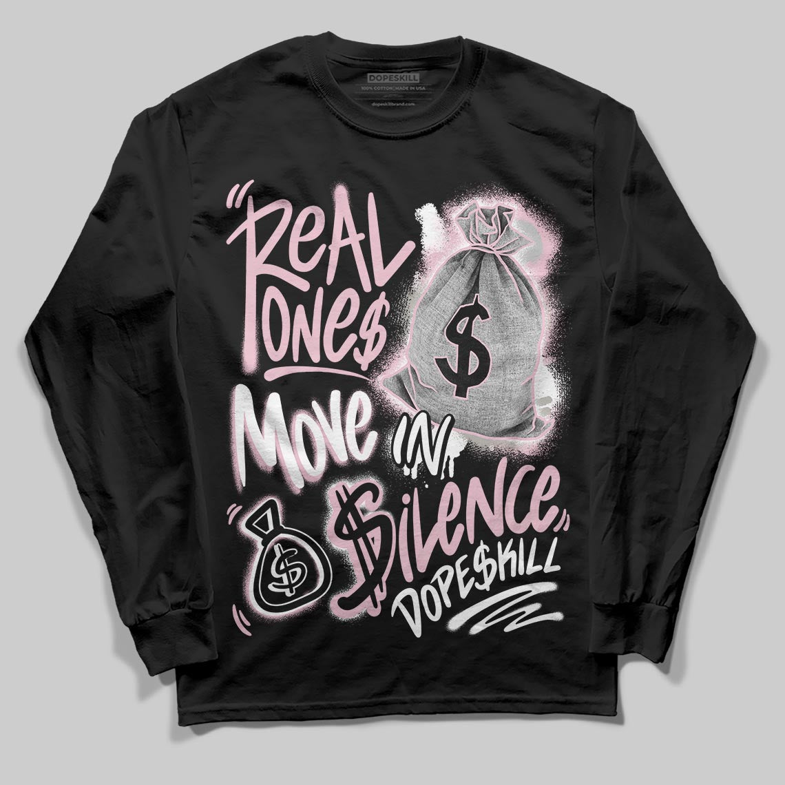 35th Anniversary 5s DopeSkill Long Sleeve T-Shirt Real Ones Move In Silence Graphic
