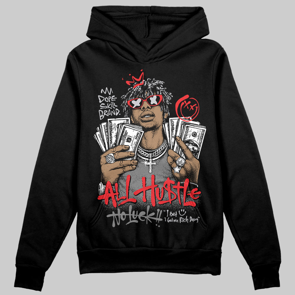 Grey 'All Hustle No Luck' DopeSkill Graphic Hoodie
