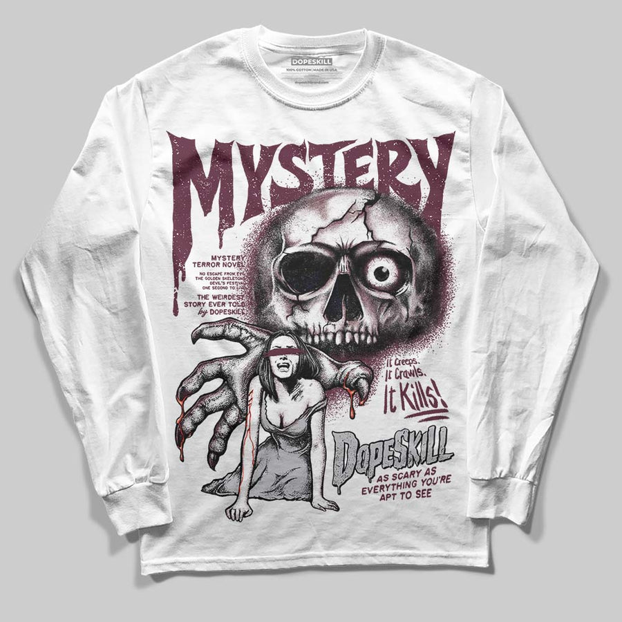 Burgundy 5s DopeSkill Long Sleeve T-Shirt Mystery Ghostly Grasp Graphic