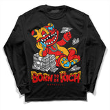 Red Collection DopeSkill Long Sleeve T-Shirt Born To Be Rich Graphic