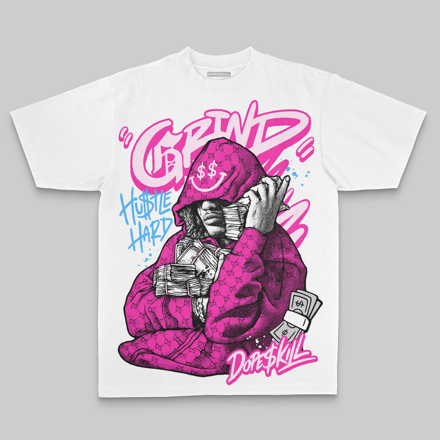Pink Oversize Print 'Grind Pray' DopeSkill Graphic T-shirt