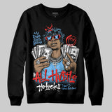 University Blue 'All Hustle No Luck' DopeSkill Graphic Sweatshirt