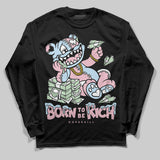 Medium Soft Pink 4s DopeSkill Long Sleeve T-Shirt Born To Be Rich Graphic