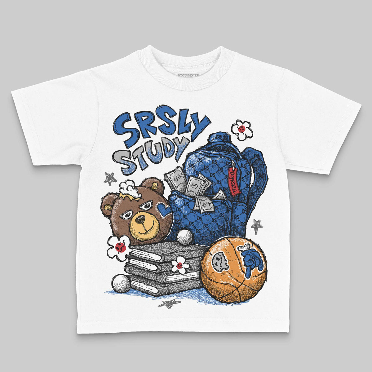 “True Blue” 3s DopeSkill Toddler Kids T-shirt SRSLY Study Graphic