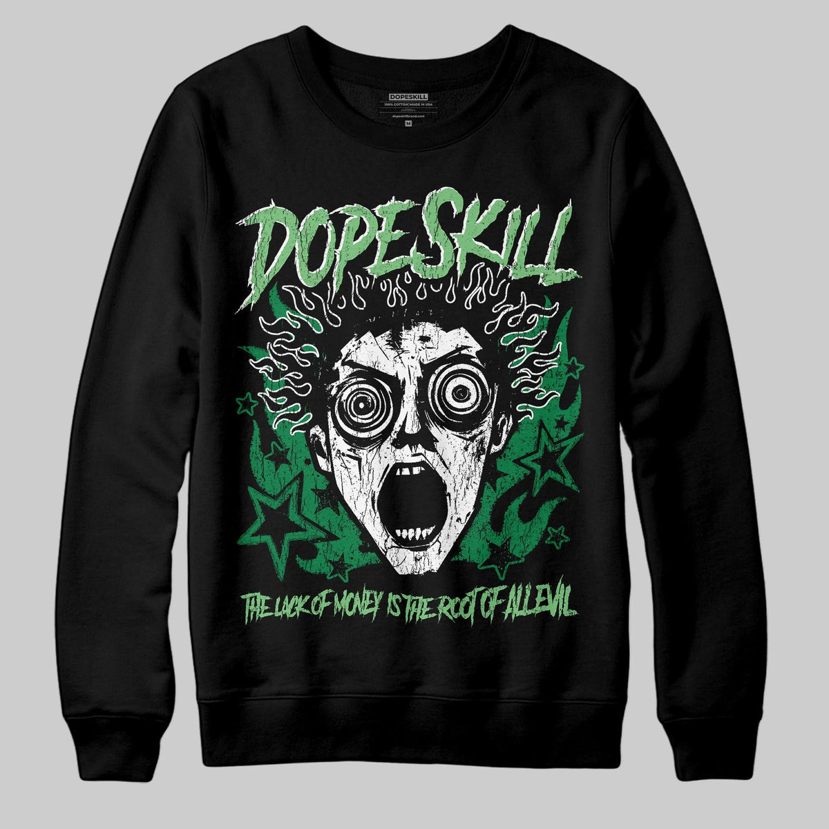 Green Collection DopeSkill Sweatshirt Root of Evil Graphic