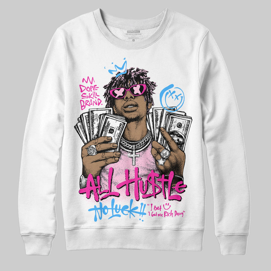 Pink 'All Hustle No Luck' DopeSkill Graphic Sweatshirt