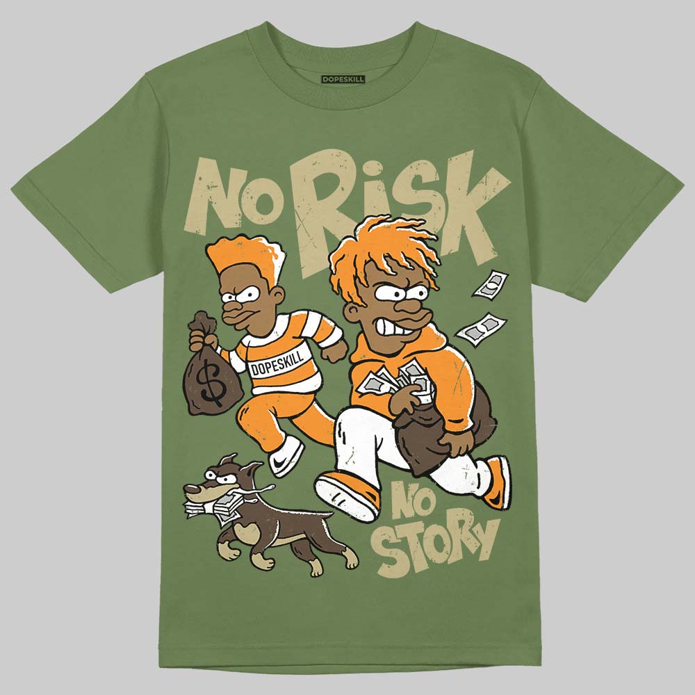 Olive Collection DopeSkill Olive T-shirt No Risk No Story Graphic
