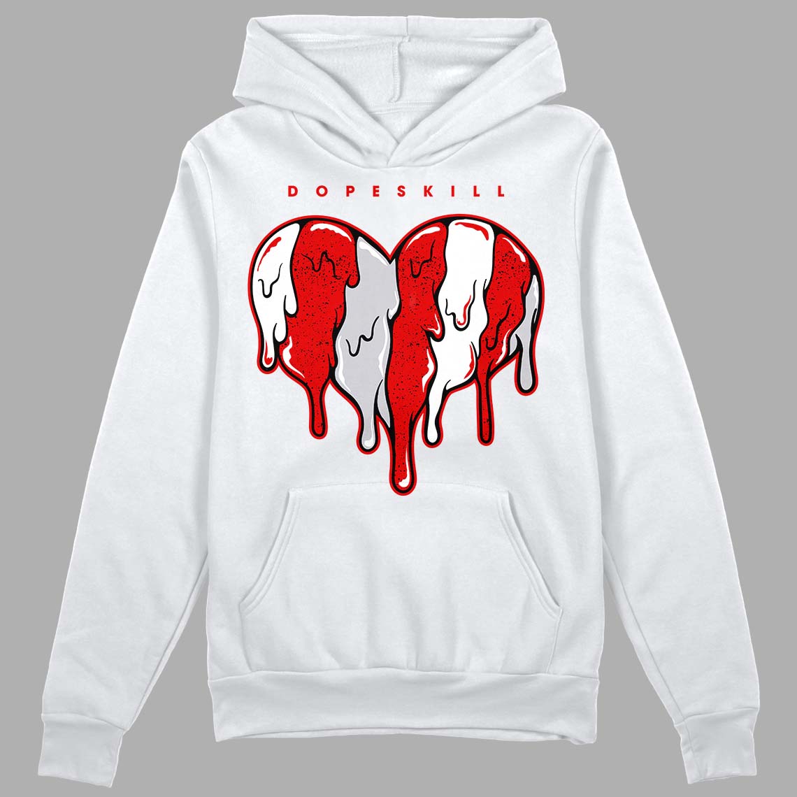 Red Cement 4S DopeSkill Hoodie Sweatshirt Slime Drip Heart Graphic