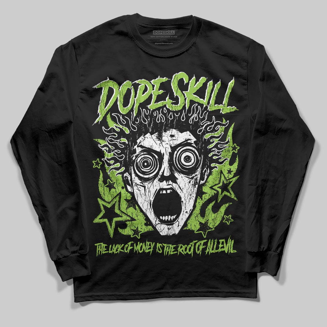 Neon Green Collection DopeSkill Long Sleeve T-Shirt Root of Evil Graphic