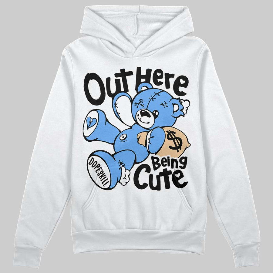 Black University Blue 5s DopeSkill Hoodie Sweatshirt Out Here Being Cute Graphic