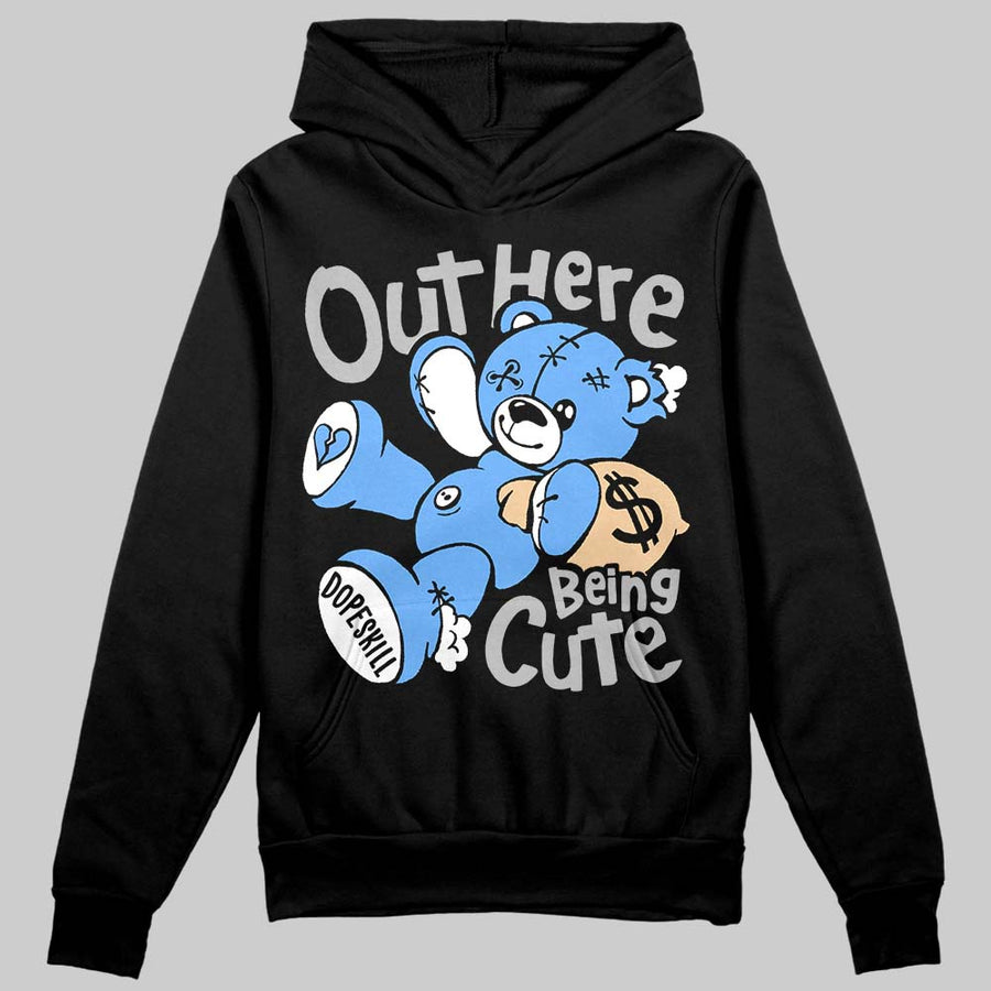 Black University Blue 5s DopeSkill Hoodie Sweatshirt Out Here Being Cute Graphic