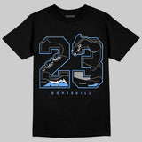 Black University Blue 5s DopeSkill T-Shirt 23 with 5s Pattern Graphic