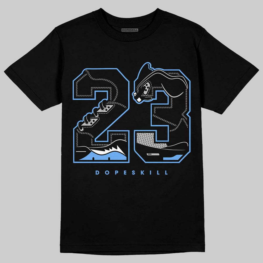 Black University Blue 5s DopeSkill T-Shirt 23 with 5s Pattern Graphic