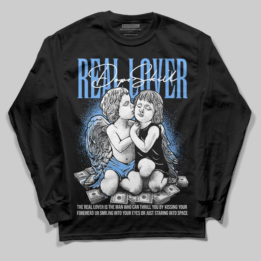 Black University Blue 5s DopeSkill Long Sleeve T-Shirt Real Lover Graphic