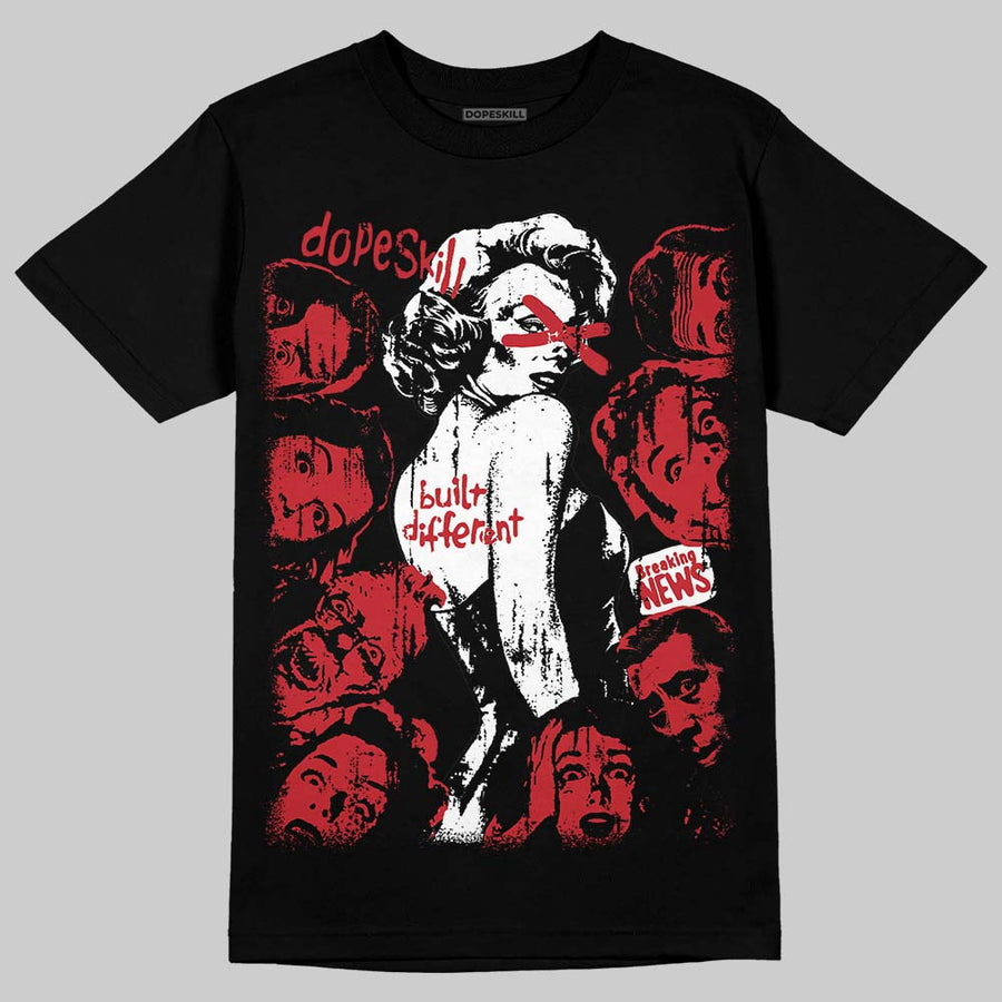 Fire Red “Black Tongue” 5s DopeSkill T-Shirt Built Different Graphic