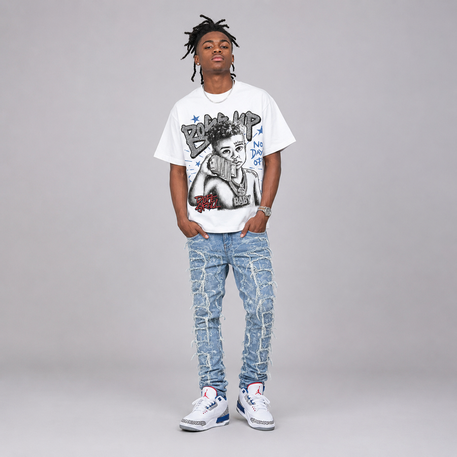 “True Blue” 3s DopeSkill T-Shirt Boss Up Graphic