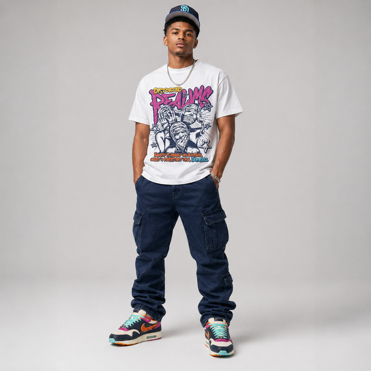 Max 1 “San Diego Padres” DopeSkill T-Shirt Distorted Realms Graphic
