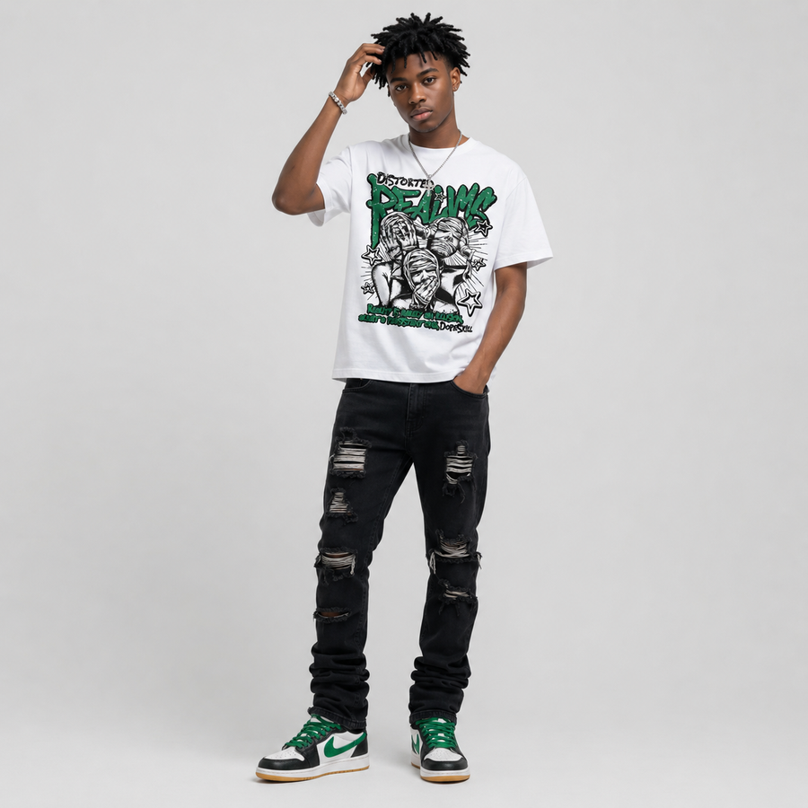 Pine Green 1s DopeSkill T-Shirt Distorted Realms Graphic
