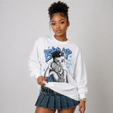 Black University Blue 5s DopeSkill Long Sleeve T-Shirt Boss Up Graphic