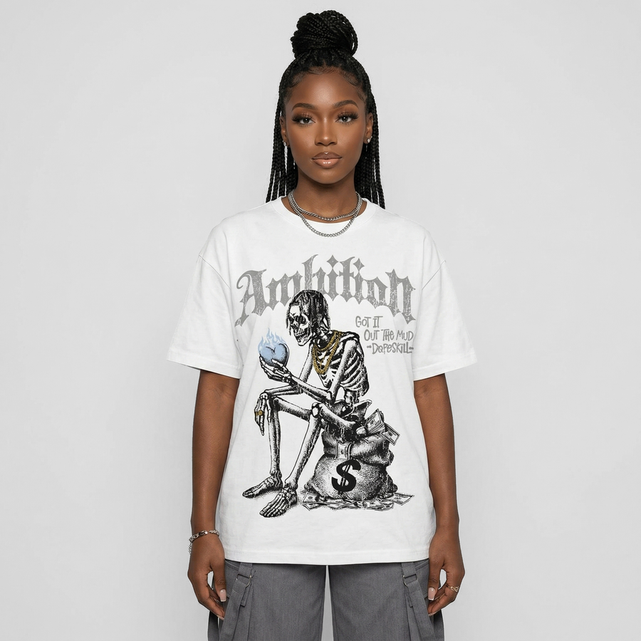 White Metallic 5s DopeSkill T-Shirt Ambition Graphic