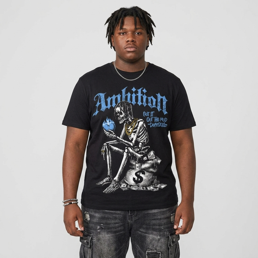 Black University Blue 5s DopeSkill T-Shirt Ambition Graphic