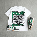 Pine Green 1s DopeSkill T-Shirt Distorted Realms Graphic