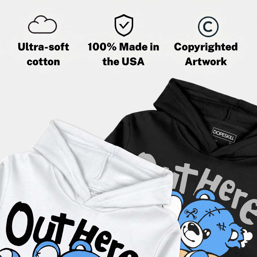Black University Blue 5s DopeSkill Hoodie Sweatshirt Out Here Being Cute Graphic
