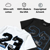 Black University Blue 5s DopeSkill T-Shirt 23 with 5s Pattern Graphic