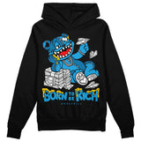 Military Blue 4s DopeSkill Hoodie Sweatshirt Born To Be Rich Graphic