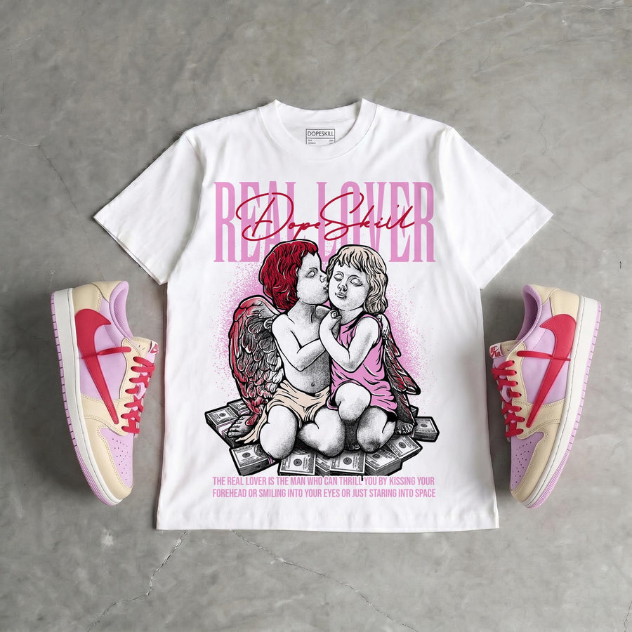Travis Scott x “Pink Pack” 1s DopeSkill T-Shirt Real Lover Graphic