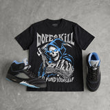Black University Blue 5s DopeSkill T-Shirt Go Fund Yourself Graphic
