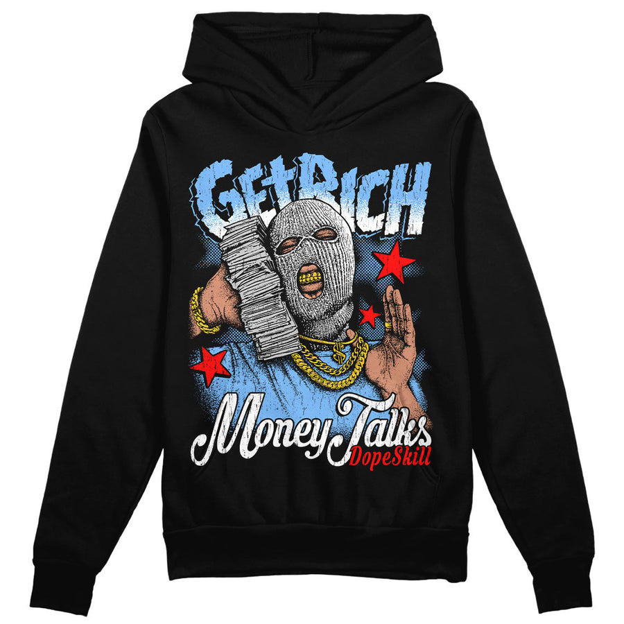 Powder Blue 9s DopeSkill Hoodie Sweatshirt Get Rich Graphic